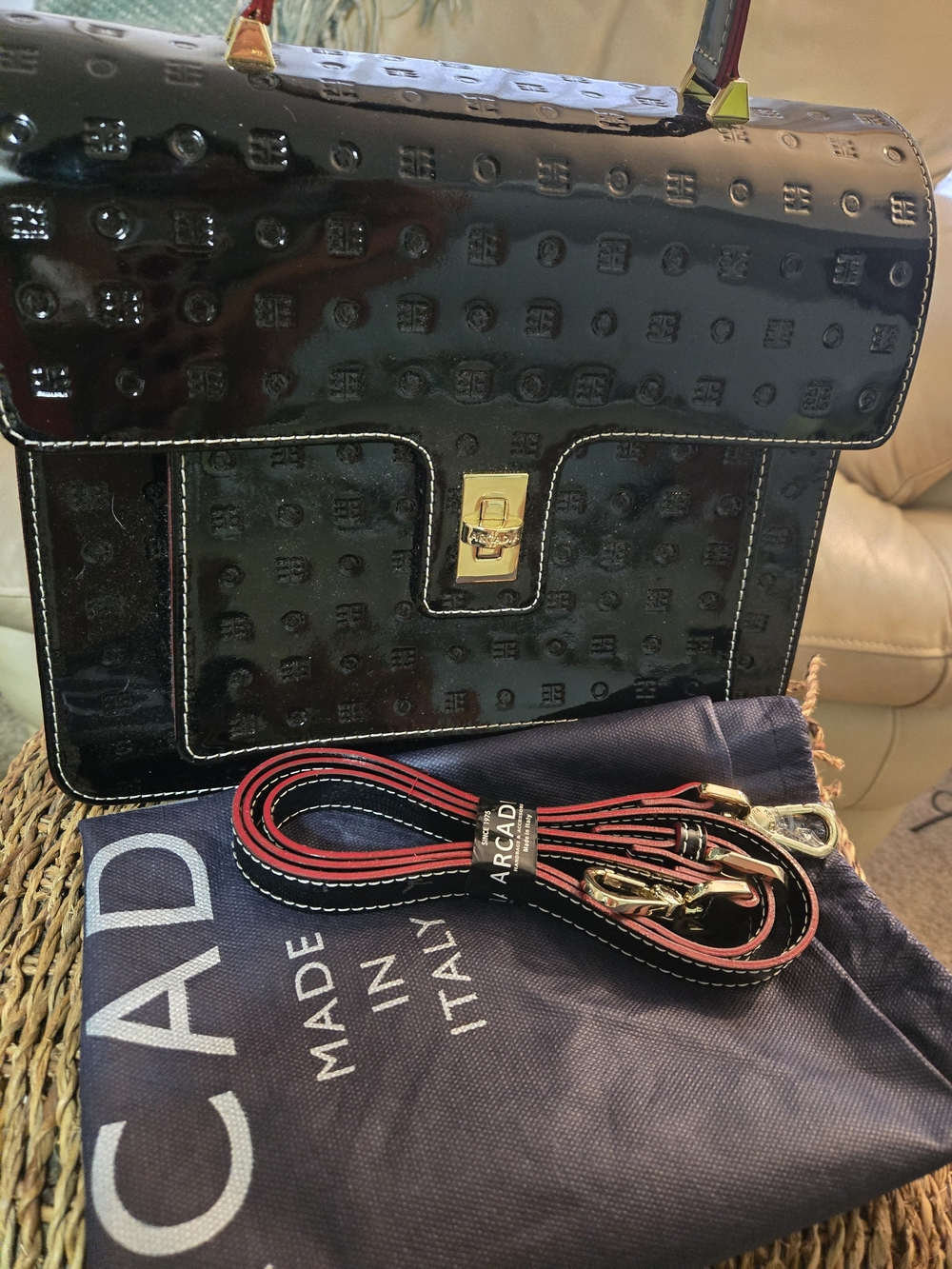 NWT ARCADIA MARILENA MEDIUM SATCHEL — MADE IN ITALY 🔥 Condition: New With Tags